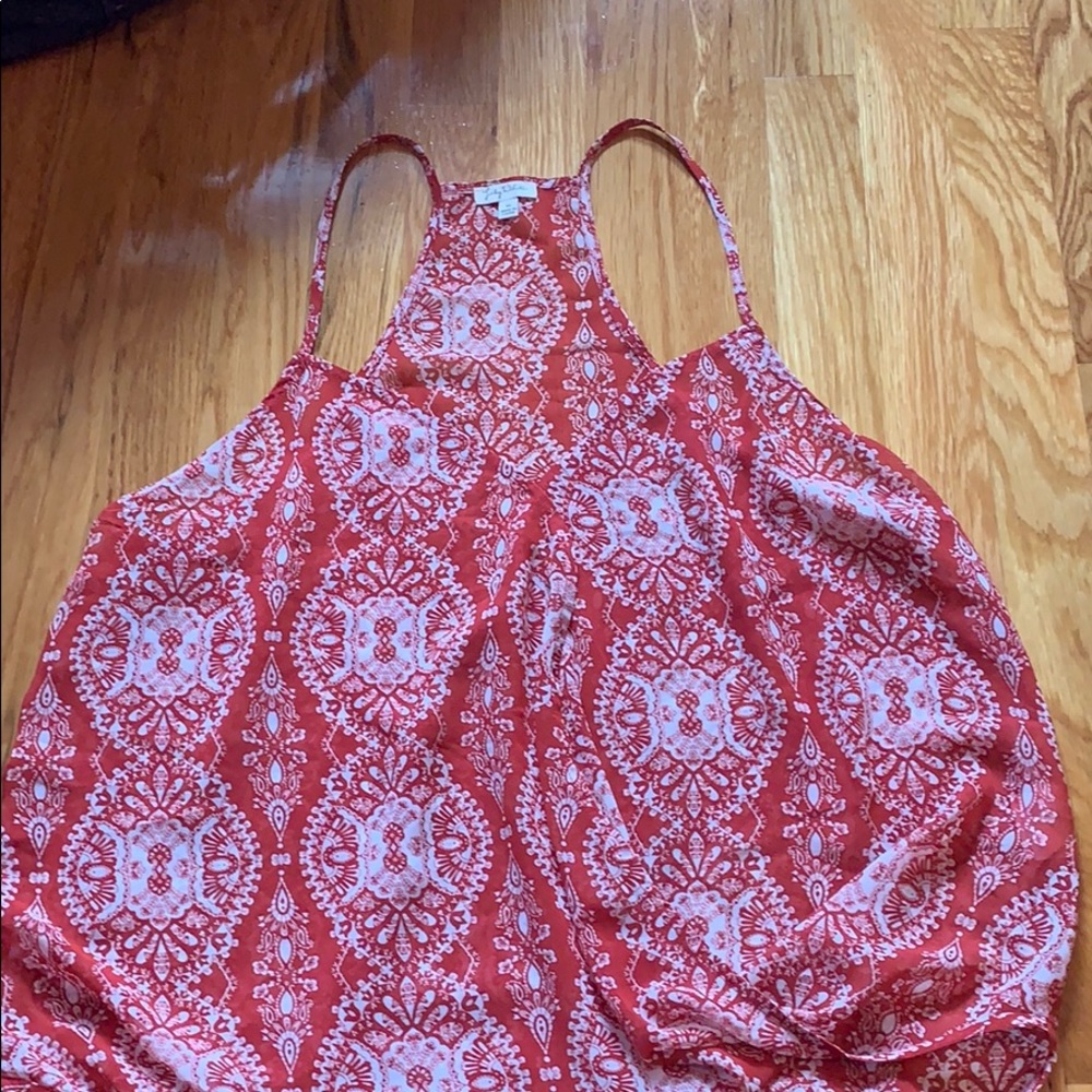 Lily white XL red and white design top